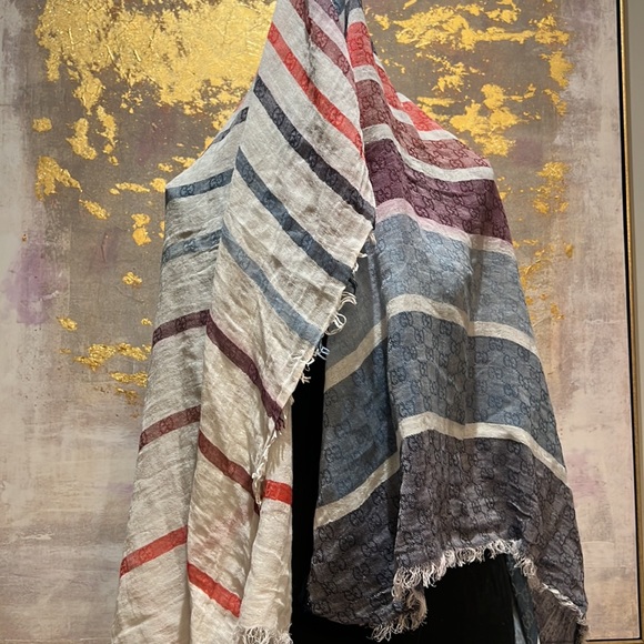 Gucci Accessories - Gucci Jacquard Scarf Shawl Wrap Striped